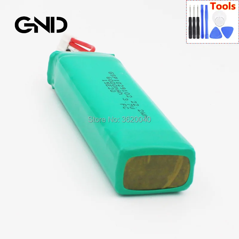 GND 6000mAh аккумулятор GSP1029102R для JBL Charge 2 Plus, Charge 2+, charge 3, проверьте место 2 красных и 2 черных проводов