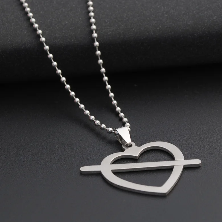 10 в форме сердца стрелы Купидон полые ожерелье из нержавеющей стали любовь с