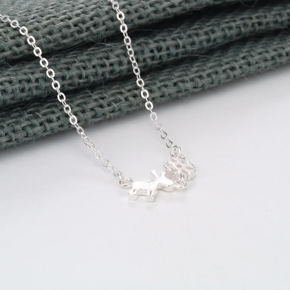 Kinitial 925 пробы серебро Кулон-подвеска лошадка с оленем колье кулоном в виде