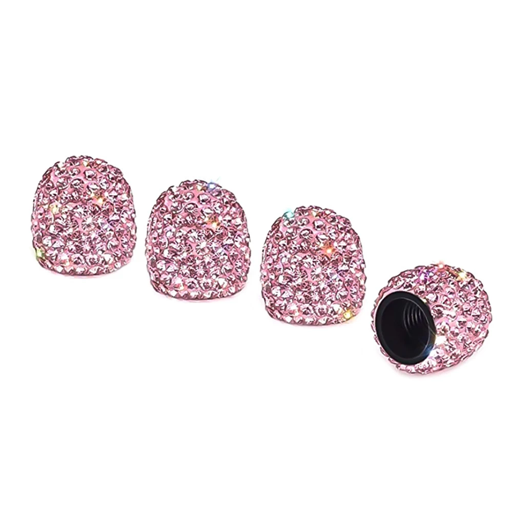 4Pcs Shiny Rhinestone Soft Clay Car Tire Valve Cap Dustproof Cover Vehicle Decor | Автомобили и мотоциклы