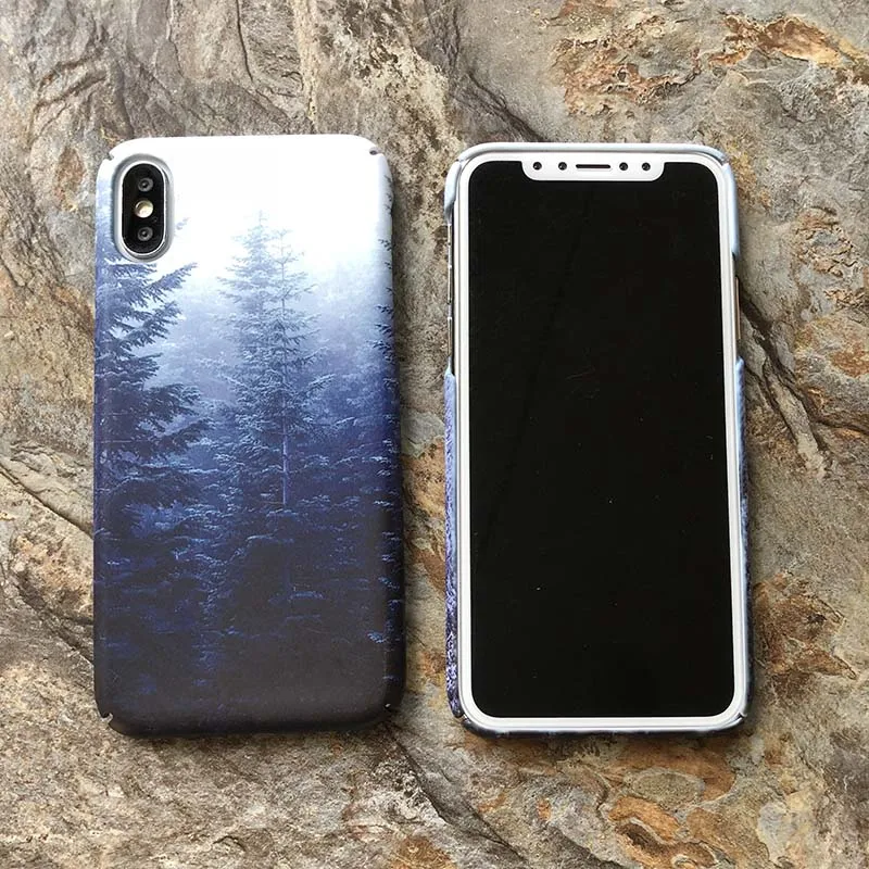 Kerzzil Винтажный чехол для телефона с принтом горы леса облака iphone X 7 Plus iPhone 6 6s 8