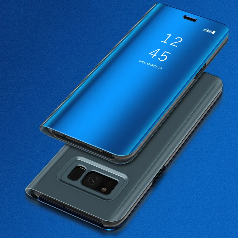 Зеркальный Чехол-книжка для Samsung Galaxy Note 8 S8 Plus S6 S7 Edge тонкий умный чехол с