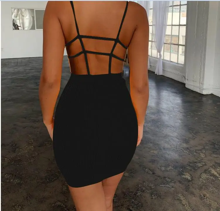 Модное женское Бандажное облегающее простое Сексуальное вечернее короткое
