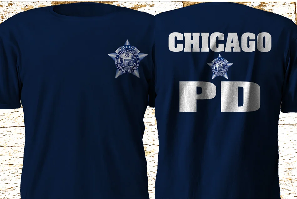 

New Chicago Police Department Cpd Fire Department Military Navy 2019 Short Sleeve O-Neck Tops Tees Men 100% Cotton Homme T Shirt