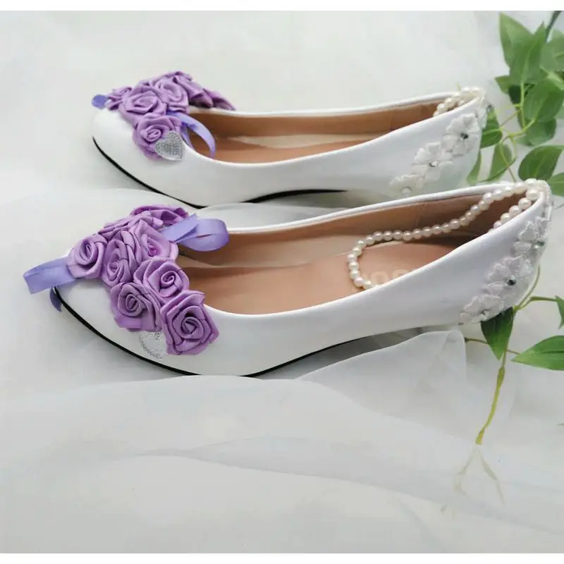 Туфли свадебные фиолетовые с цветочным принтом на среднем каблуке|wedding shoes bride|shoe