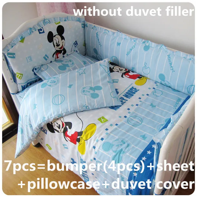 

6/7PCS Cartoon Baby Bedding Set toddler bed Cotton Comfortable Feeling,duvet cover,Baby Bed Sets ,120*60/120*70cm