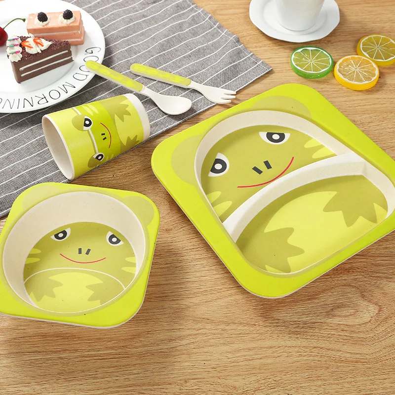 5 шт./компл. детские столовые приборы комплект с принтом &quotRobot Poli&quot пластина для