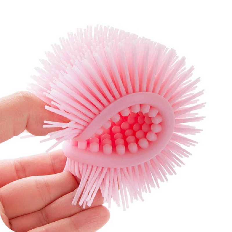 Мягкая силиконовая щетка для ванны младенцев детская игрушка Spiky сенсорная