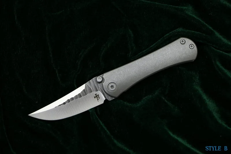Style B Зеленый шип SBSF M390 стальное лезвие Nudist TC4 титановая ручка Открытый Отдых Охота Карманный фруктовый Складной Нож EDC универсальный инструмент - Цвет: Style B