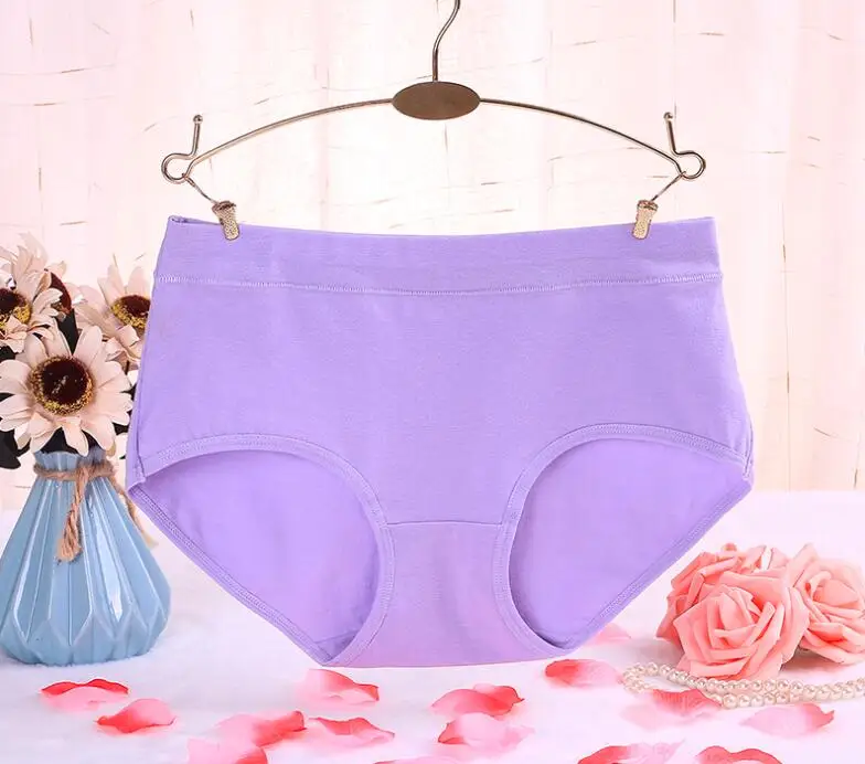 Light Purple MS нижнее белье из хлопка, женское нижнее белье больших размеров, женское нижнее белье из хлопка, размеры L, XL, XXL, XXXL#7091R3 - Цвет: Light Purple