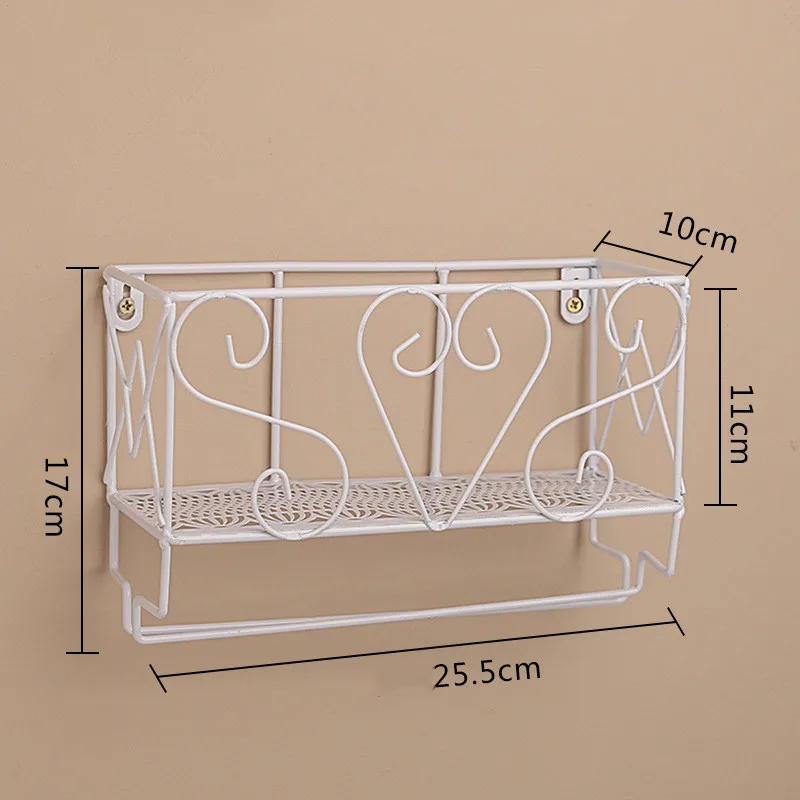 Baffect Wall Hanging Wine Storage Rack Iron Cup Storage Holder Double Layers Sundries Storage Organizer Wine Shelf Home Decor - Цвет: Heart White