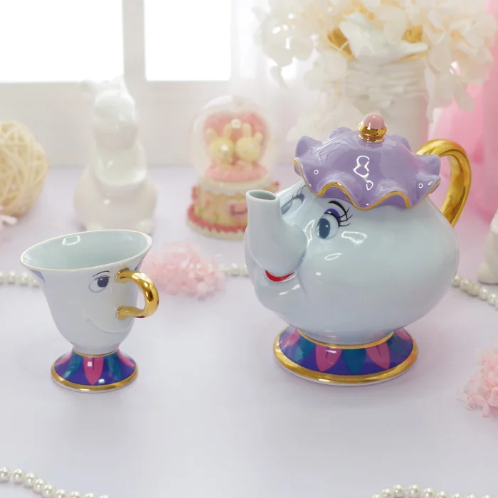 Чайный сервиз Beauty And The Beast Mrs Potts чайный горшок с чипом чашка керамический для кофе