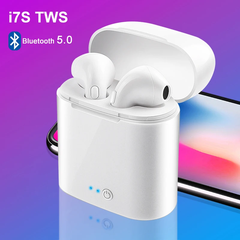 I7s TWS Bluetooth 5 0 наушники стерео беспроводные с зарядным боксом Mic PK i9s i10s i11s i12s Прямая