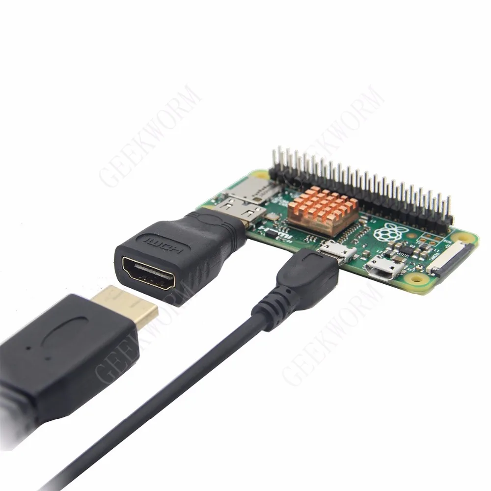 Geekworm Raspberry Pi Zero W GPIO кабель + USB OTG мини Hdmi адаптер 2x20 контактный штекер медный