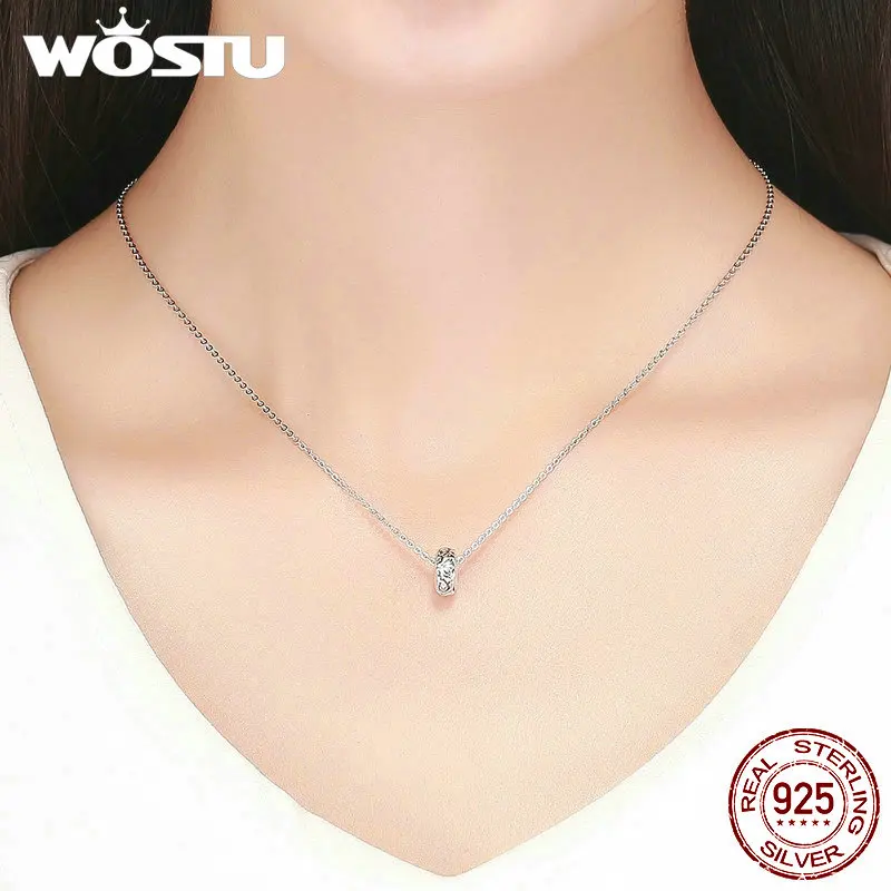 WOSTU бусины в виде цветка, 925 пробы, серебро, европейские Подвески, подходят к оригинальному браслету, кулон, сделай сам, бижутерия бисер аксессуары, FIC1139