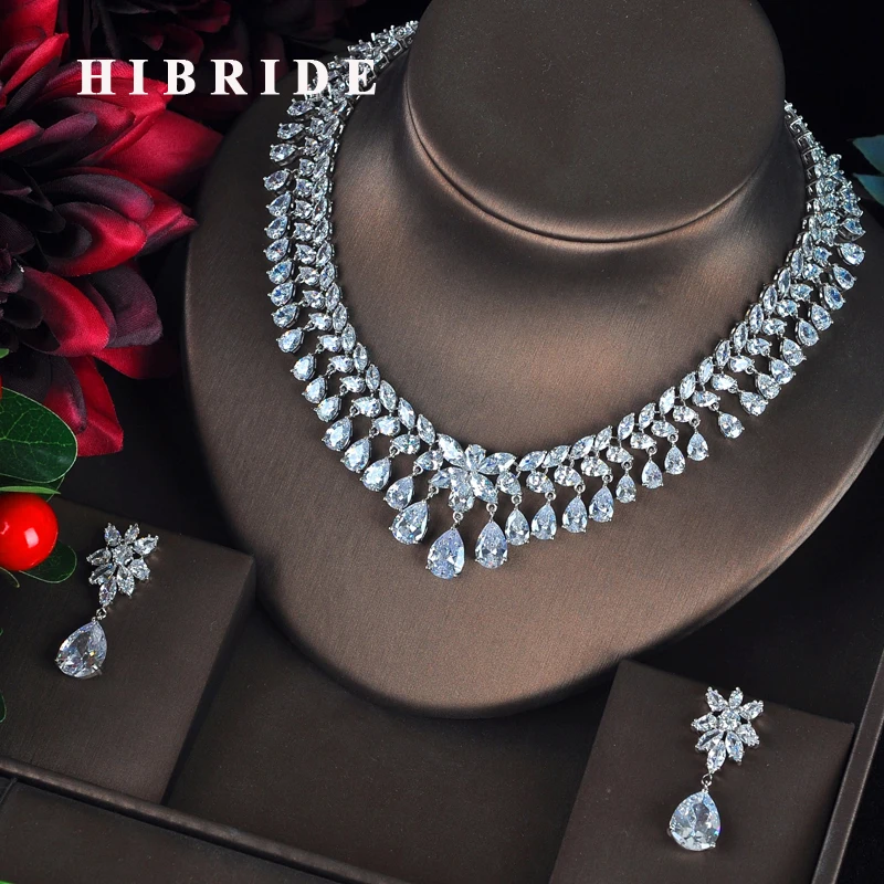 Роскошные блестящие комплекты ювелирных изделий HIBRIDE с полным кубическим
