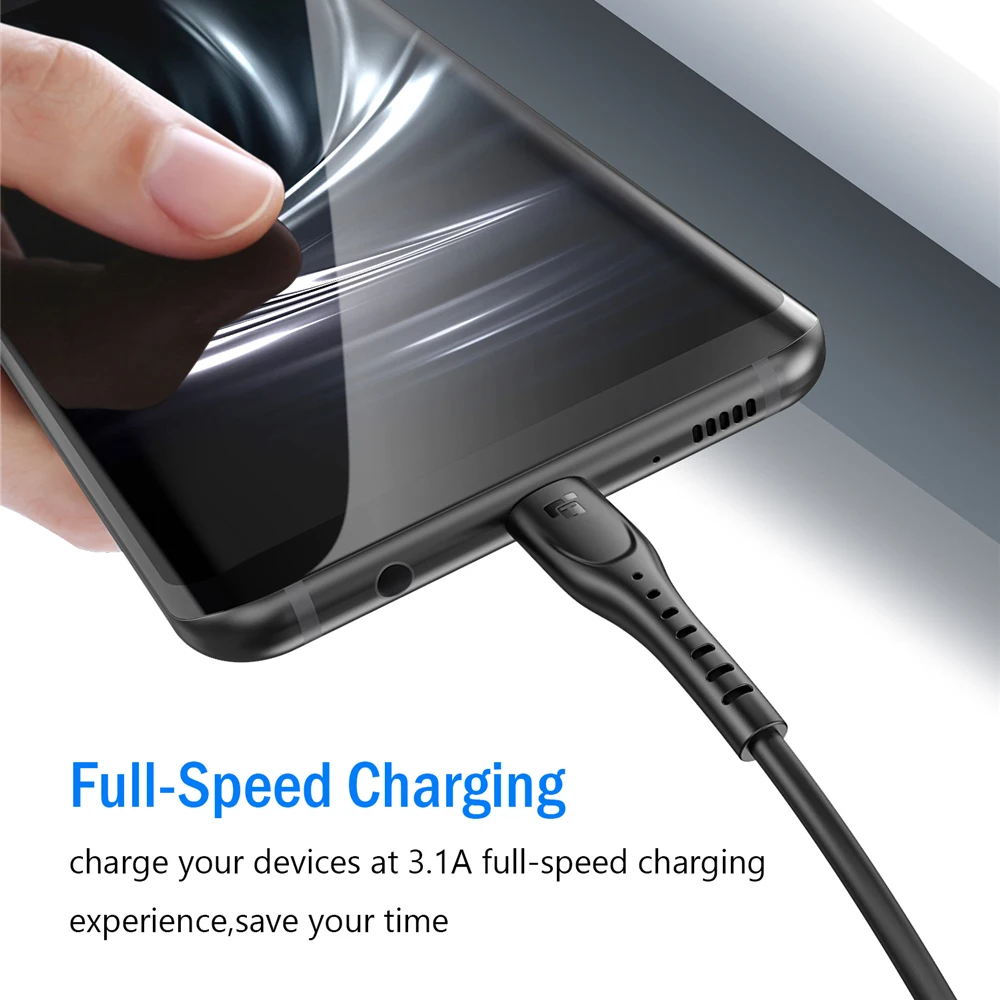 Кабель TIEGEM USB-C 3 1 а высокопрочный из ТПЭ для быстрой зарядки и передачи данных Samsung