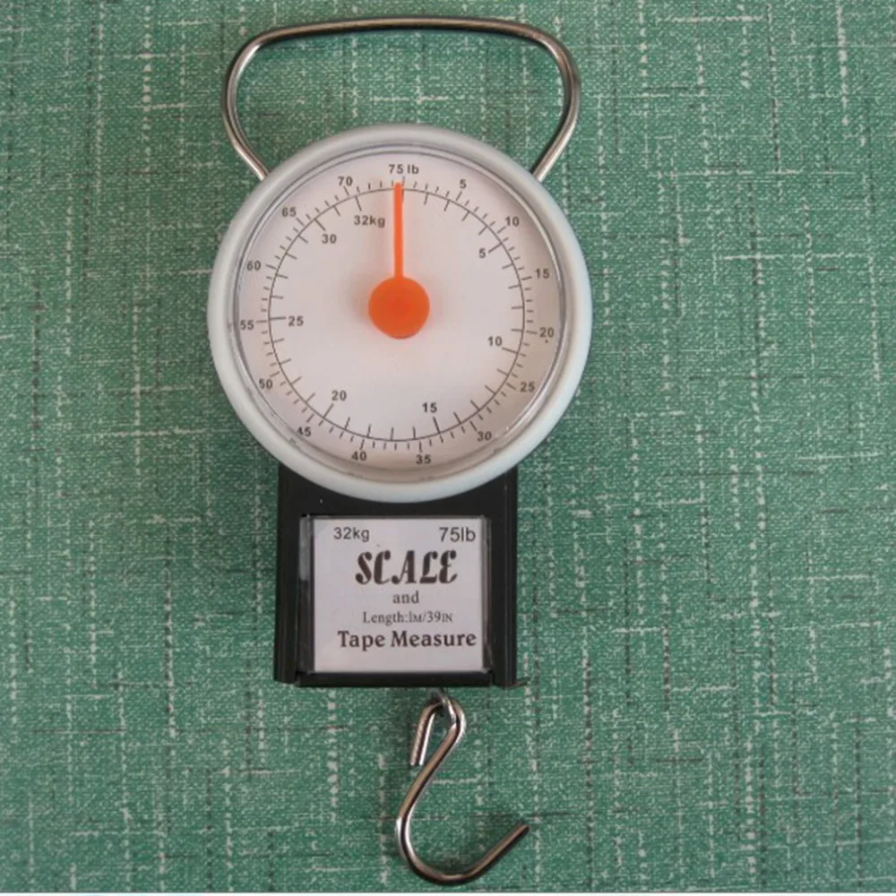 

22kg Portable Hanging Scale Balance Fish Hook Said Weighing Balance Kitchen With Measuring Tape Measure Fishing Scales