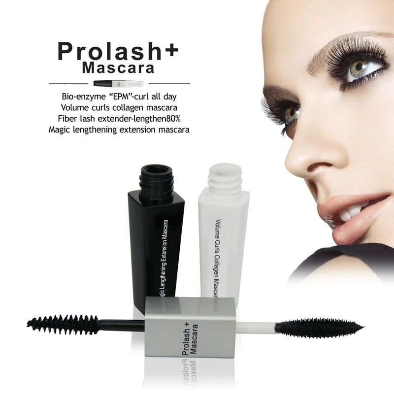 Тушь для ресниц Prolash + с лучшим объемом удлиняющая черная водостойкая био-эпм