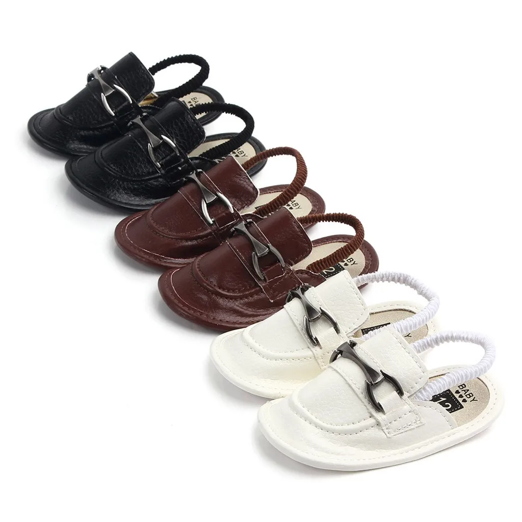 

2019 hot Newborn Baby Girls Boys Toddler Metal First Walkers Soft Sole Shoes