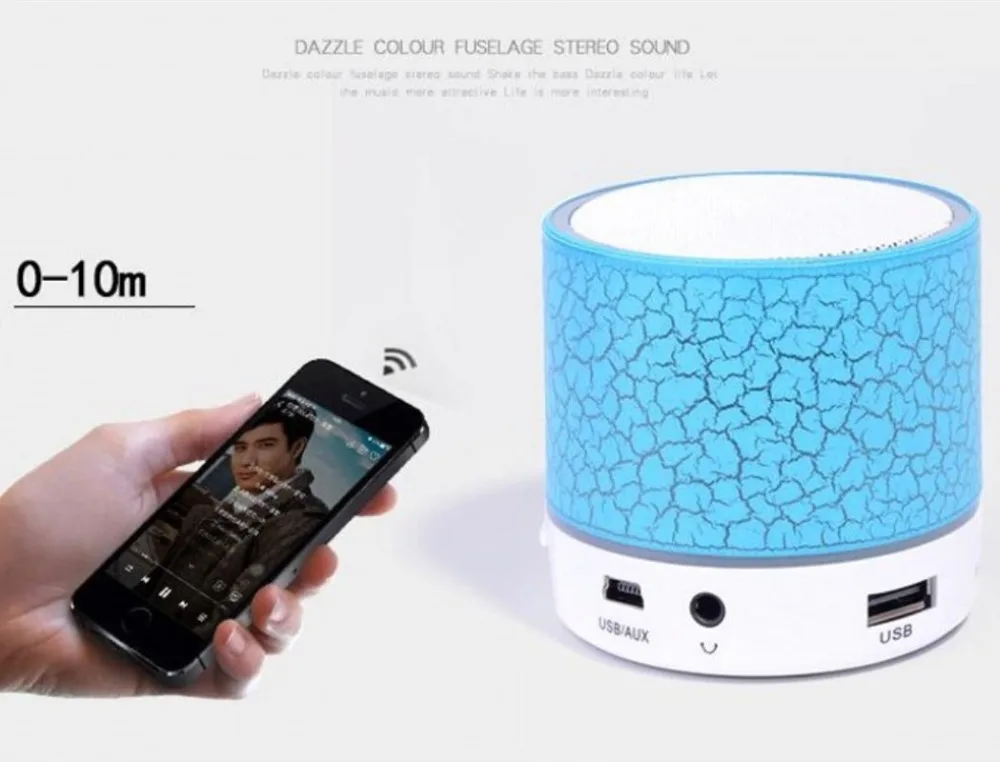 Hoqueen 100 шт./лот мини портативные беспроводные Bluetooth колонки со светодиодной