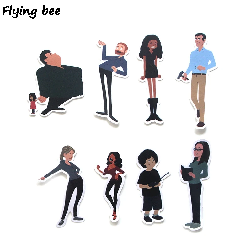 Забавные Семейные стикеры Flyingbee 24 шт. водостойкие Стикеры сделай сам для ноутбука
