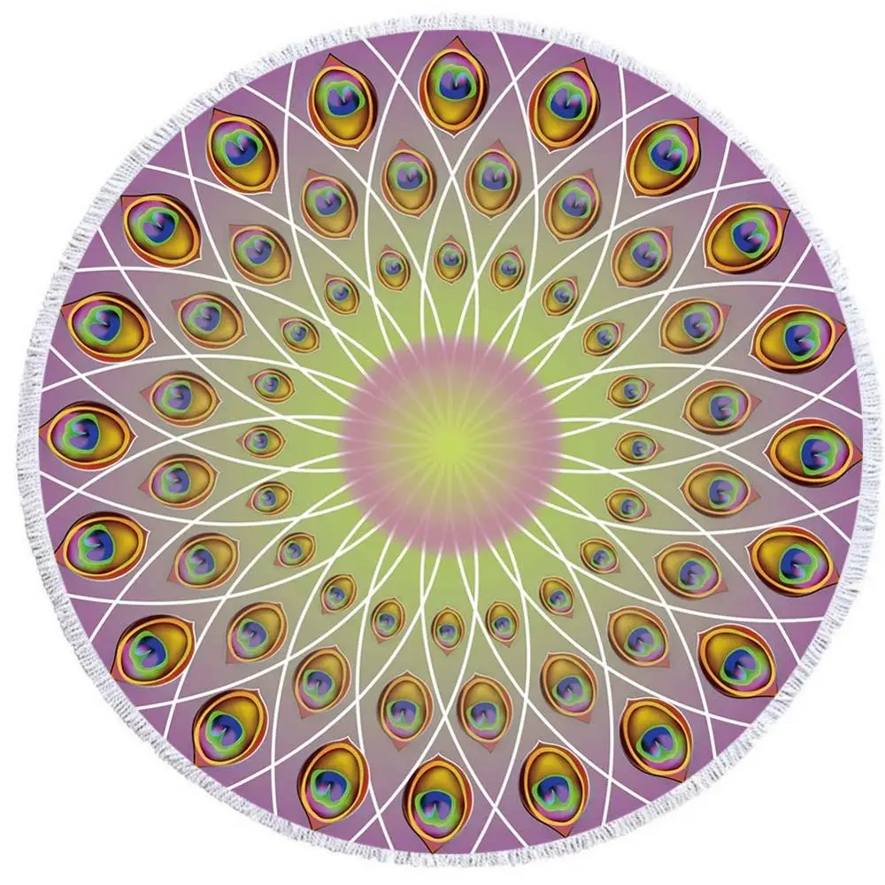 Бесплатная доставка подарок этнические перья мандалы павлина Инь Янь принт