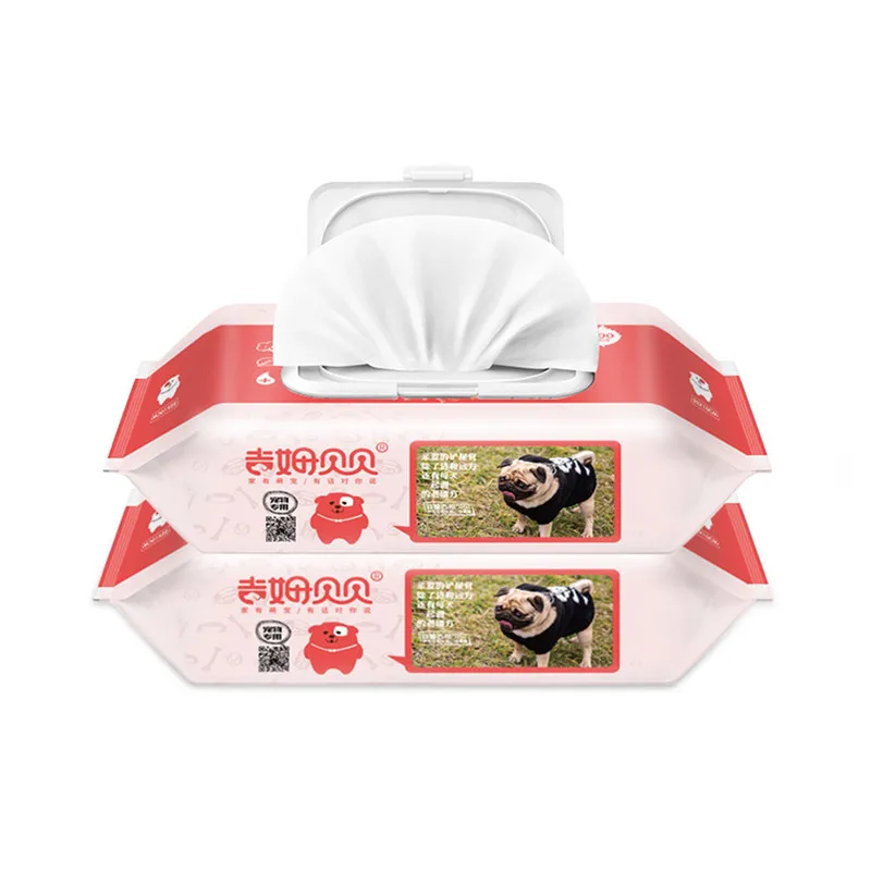 Pet cleaning wipes 80 pieces antibacterial hydrating flexible itching deodorant environmental non-woven pet clean supplies | Дом и сад