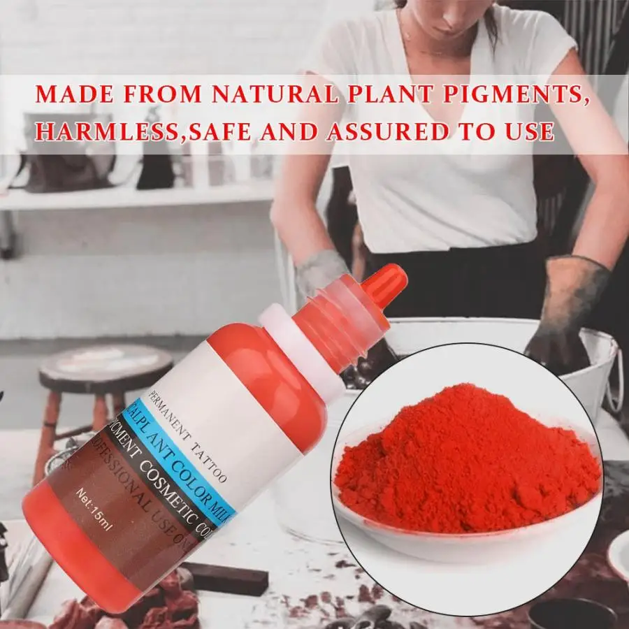 15 мл/бутылка чернила для татуировки подводка глаз бровей губ тату растений