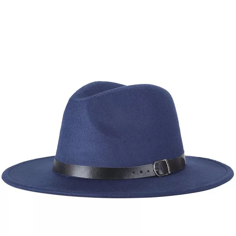 Женская и Мужская шерстяная шляпа Fedora джентльмен Элегантная Леди Зима Осень широкий джазования с полями церкви Панама сомбреро
