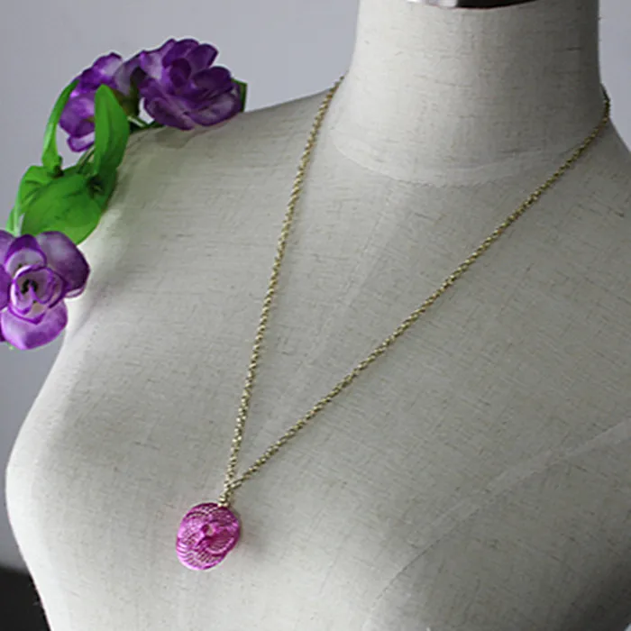 New fashion design manual compiled 2015 abstract pink pendant jewelry wholesale women sweater chain necklace Free Shipping | Украшения и