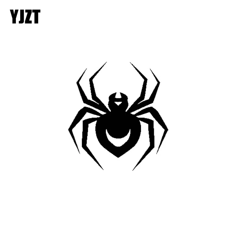 

YJZT 15,5 см * 16,8 см Автомобильная наклейка паук с Луной Мультяшные животные виниловая наклейка черный/серебряный цвет