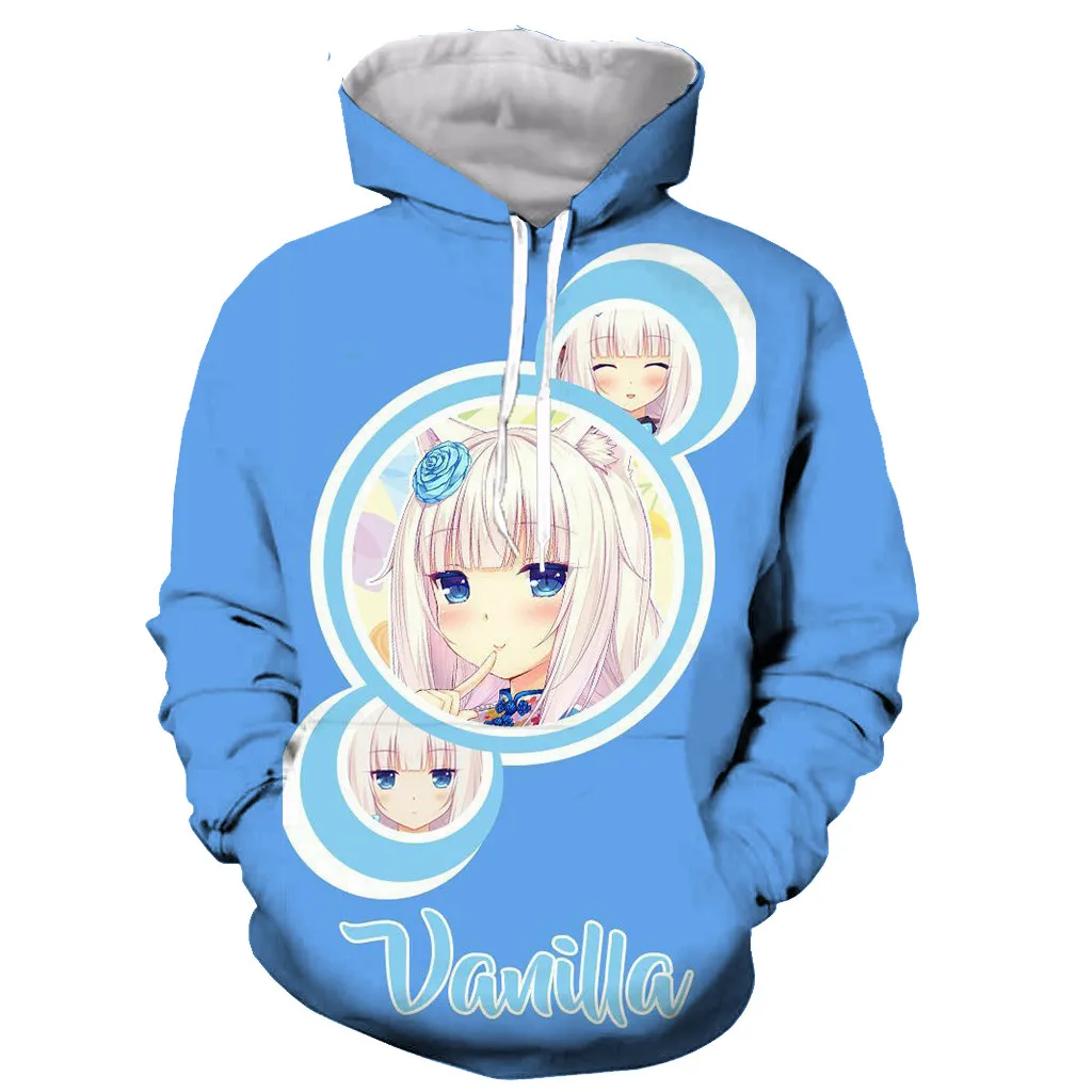 Аниме Nekopara Chocola ваниль 3D печатных мужчин и женщин толстовка модная графическая Толстовка Повседневная Уличная пуловер Толстовка