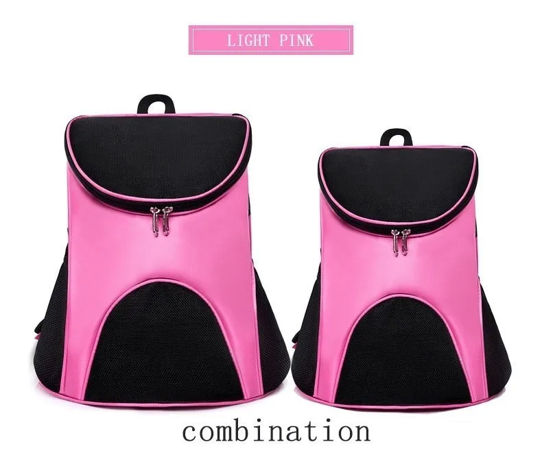 light pink Дышащая модная сумка для переноски домашних животных, сумка для переноски собак на открытом воздухе, сетчатый рюкзак на плечо, удобные Переносные сумки с ручками для щенков, кошек - Цвет: light pink
