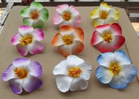 happykiss 60pcsfree shipping mixed colors foam hawaiian flower hibiscus flower bridal hair clip 9cm you pick flower jewelry