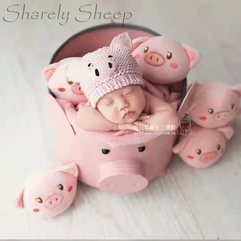 Реквизит для фотосъемки новорожденных с героями мультфильмов на тему свинок