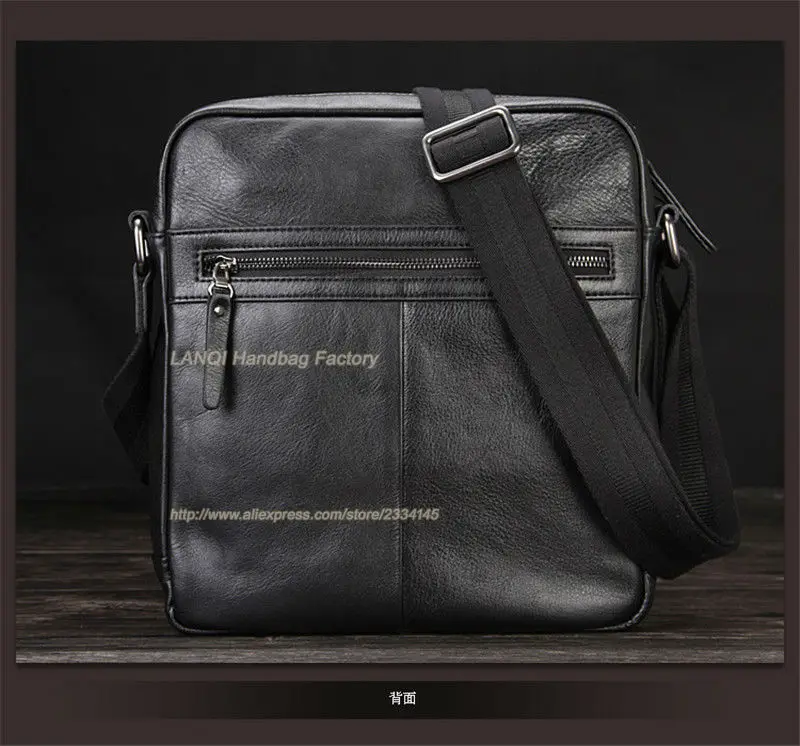2016 New Fashion Luxury Genuine Leather Men's Messenger Bag Office Bag Leather Shoulder Bag Men Briefcase Black Free Shipping