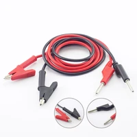 1m double end banana plug and alligator clip test lead crocodile line diy wire clamp test voltage 15a for multimeter