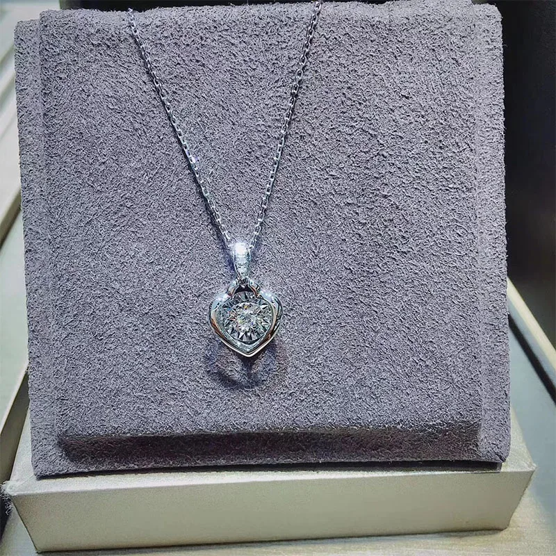 Женское ожерелье с подвеской в виде сердца ANI из белого золота 18 К натуральным