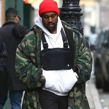 Мужская сумка Кроссбоди Kanye West черная на плечо с регулируемой