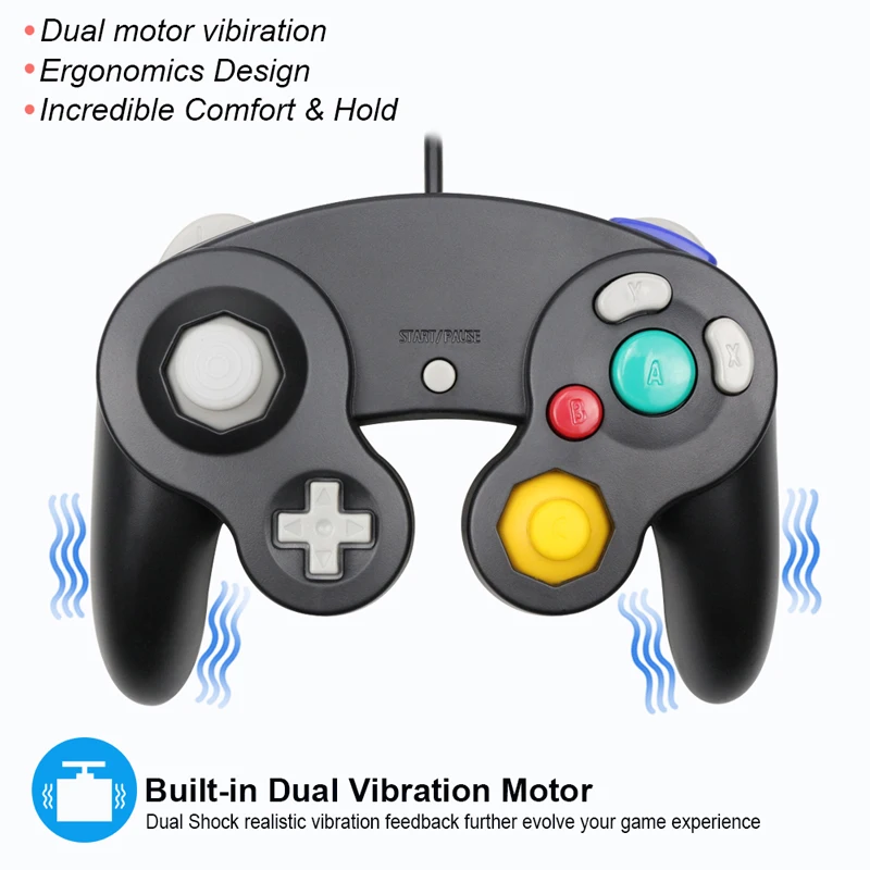 for gamecube controller usb wired handheld joystick compatible nintend for ngc gc controle for mac computer pc gamepad free global shipping