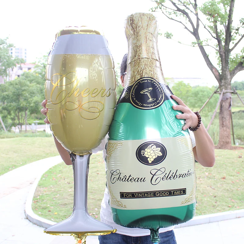 2 шт./пара (1 шт. бокал + 1 винная бутылка) образные шарики из фольги cheers mylar globos для