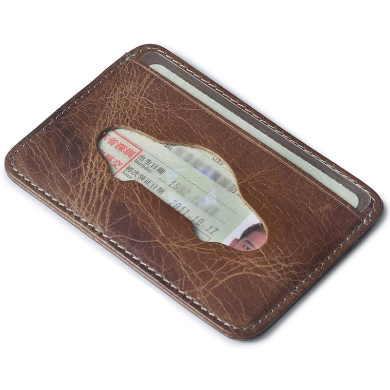 4 слота для карт портативные держатели в винтажном стиле масляный воск