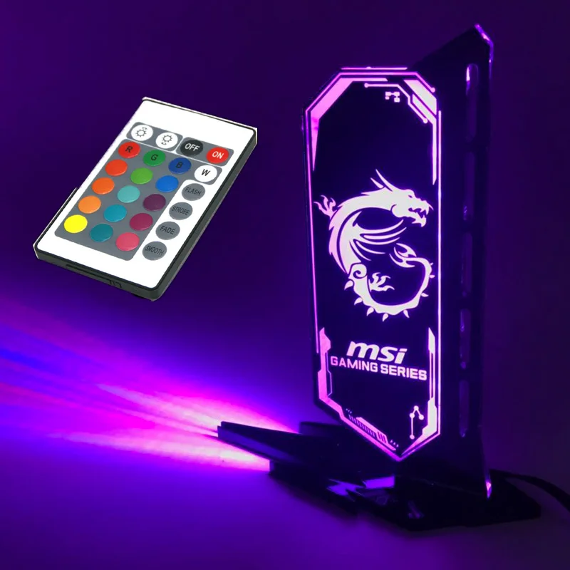 4PIN RGB(Controller) RGB, акриловый кронштейн для графического процессора, Мульти Стиль, подсвеченный кронштейн для видеокарты, шасси, лампа верия, вертикальный разъем, поддержка ASUS AURA - Цвет лезвия: 4PIN RGB(Controller)