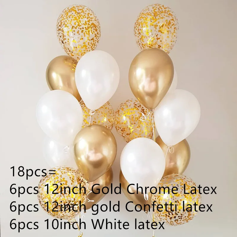 Balloon Style 4 18 шт цвета: золотистый, серебристый Chrome латексные шары Свадьба День Рождения вечерние украшения Дети конфетти 12 дюймов металлик латексные Air Гелиевый шар - Цвет: Balloon Style 4