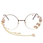 Очки женские круглые в стиле ретро, с прозрачной оправой и милым бантом, в готическом стиле, ручной работы, подвеска в виде леденца