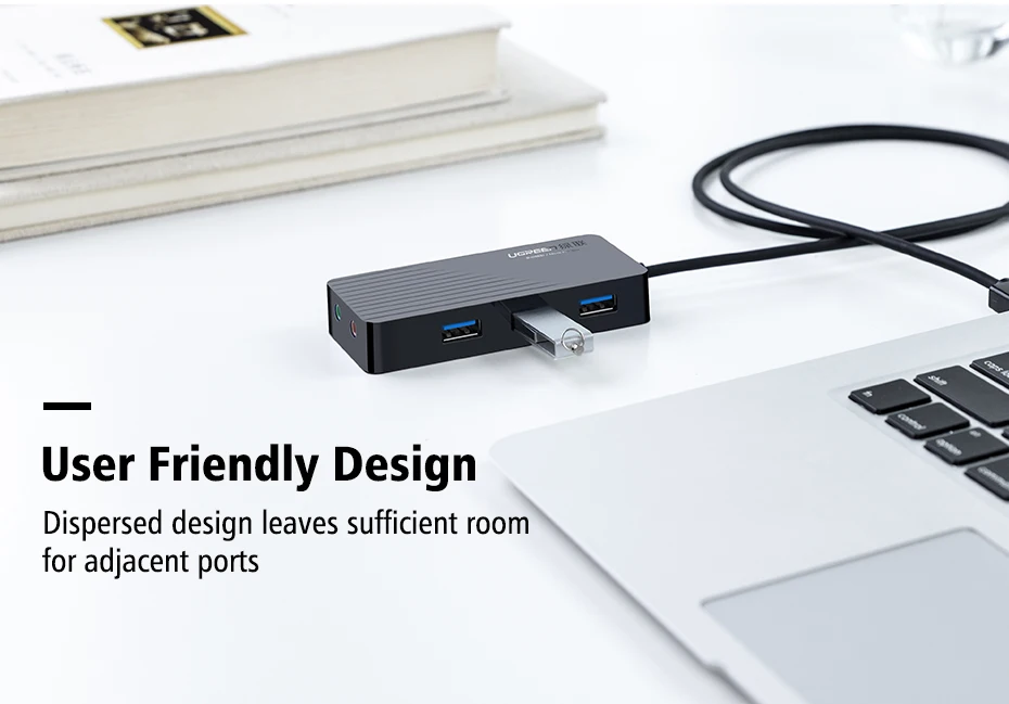 Ugreen все в одном USB звуковая карта с 3 портами USB 3,0 разветвитель внешний 3,5 мм USB адаптер аудио интерфейс для компьютера аудио карта