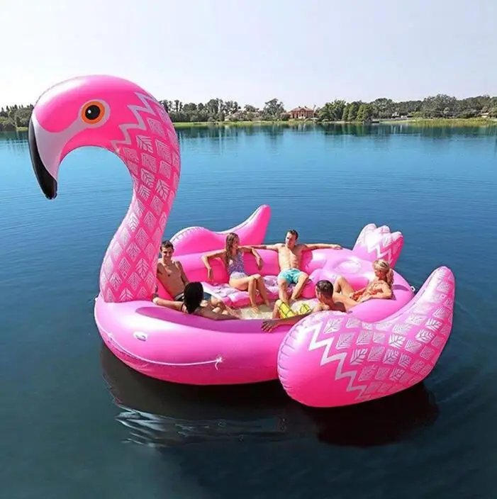 flamingo floating Лето 6 взрослых огромный надувной бассейн плавающий гигантский плавучий Фламинго Единорог бассейн остров надувной бассейн вечерние DHL - Цвет: flamingo floating