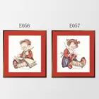 Набор для вышивки крестиком Fishxx, E056, E057, мальчик и девушка для чтения, два милых персонажа ручной работы