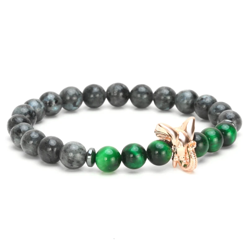 Mcllroy бусины из натурального камня браслет для мужчин ручной работы 8 мм медный